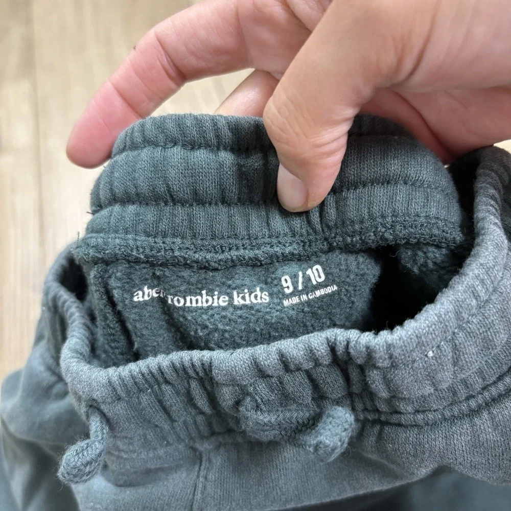 Abercrombie And Fitch Kids Dark Green Drawstring Jogger‎ Sweatpants 8-10 Pull On